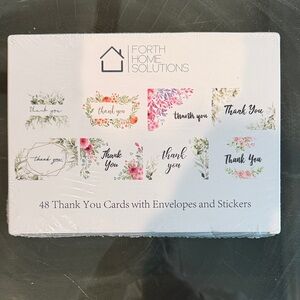 144 Piece Thank You Cards Set - Floral Design